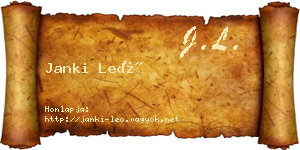 Janki Leó névjegykártya
